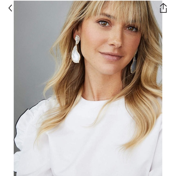 Kendra Scott Teddy earrings silver/ Mother of Pearl - Picture 2 of 7